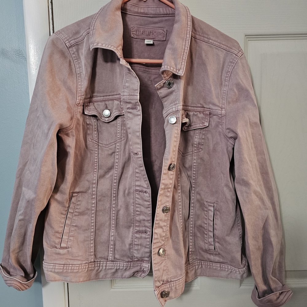 Maurices DUSTY MAUVE Jean Jacket Sz L WITH MATCHING TANK TOP